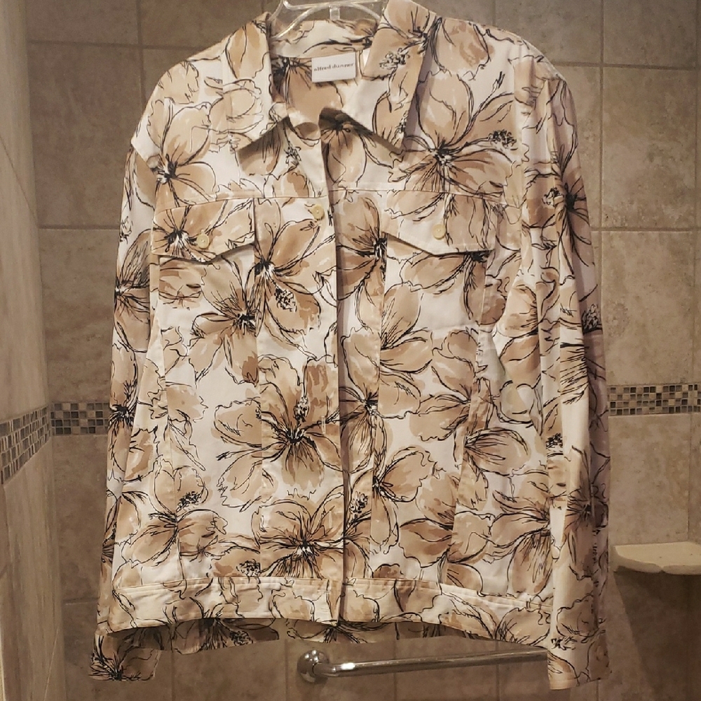 Alfred Dunner Floral Button-Up Jacket